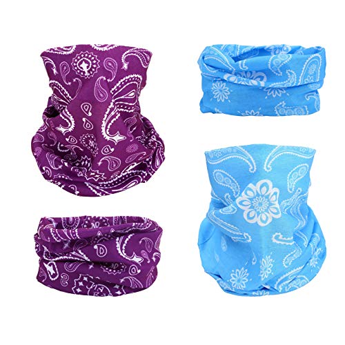 4 Cashew Flower Headband Bandana Balaclava Half Face Mask Shield Head Hair Scarf Neck Gaiter Hat Multipurpose For WoMen Men Breathable Reusable Washable Red Purple Blue Yellow - color: 4x Konjac Flower Color Mask