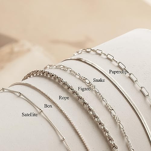 DEARMAY Sterling Silver Plated Bracelets Set for Women Waterproof, Non Tarnish Sterling Silver Link Chain Bracelets Pack Dainty, Fashion Jewelry Gifts for Everyday Comfortable - color: 6Pcs Silver Bracelet A