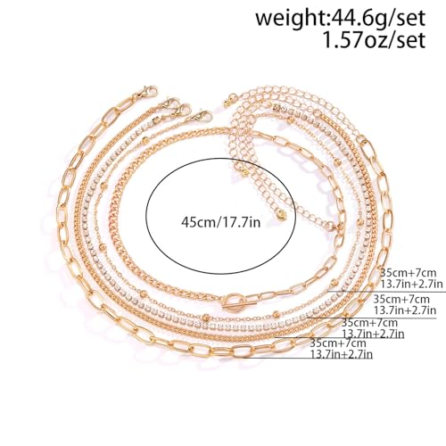 Gold Stack Necklace Chunky Necklaces for Women Trendy Coin Pendant Long Necklaces Western Jewelry for Women Cowgirl Cowboy Chic Country Outfit Boho Accessories Birthday Jewelry Gifts - color: F Gold Layered Necklaces Set