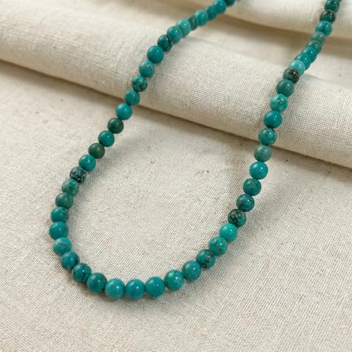 Turquoise Necklace, 6 mm Beaded Necklace for Men, Western Boho Beach Jewelry for Women