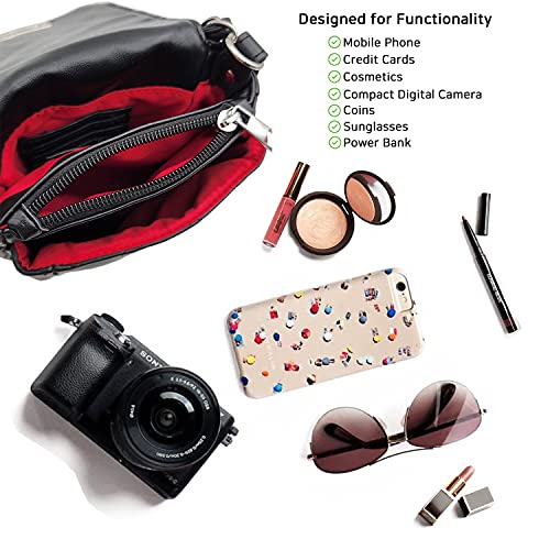 Phone Crossbody Bags for Women Small Vegan Leather Mini Shoulder Wallet Card Quilted Purse - color: C - Black & Silver