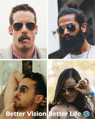 JOOX Polarized Aviator Sunglasses for Women Men, UV400 Protection Lens and Lightweight Metal Pilot Frame JX2775 - color: Shiny Gold/Brown