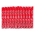 Bandanas Gift Set 12 Pack Soft Thin Handfeel Cotton Bandanna Scarf for men - color: Red