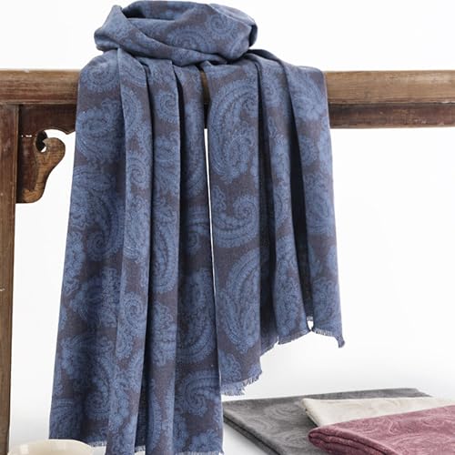 Women Paisley Soft Scarf Spring Thin Scarves Winter Western Scarves Shawl Fall Boho Scarf Wraps 25W with 75L in - color: Paisly-blue