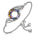Kate Lynn Rise From the Ashes Phoenix Bracelet Made with Crystals from Austria, Adjustable Slider Bracelet for Women, Packaged with Jewelry Box, Birthday Gift for Women, Symbol of Luck and Renewal - color: Volcano - Sterling Silver