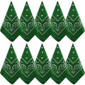 NACHLYNN 10/20pcs Paisley Bandanas Assorted Bandanas Cowboy Polyester Headbands Square Scarf Headwear - color: Green