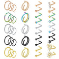 Mayhoop 20g Nose Rings Hoops And Studs For Women Men - Hypoallergenic 316L Surgical Stainless Steel L Shape Nose Screw Bone Silver Rose Gold Black Rainbow Pack 28Pcs - color: Mix B