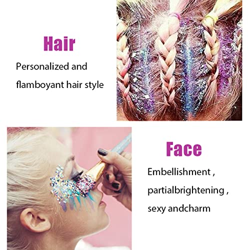 MEICOLY Green Face Body Glitter,St Patricks Day Chunky Hair Glitter for Women Kids,Self-Adhesive Holographic Green Accessories Irish Parade Makeup,Spirit Day Wear,Alien Costume,Festival Rave Outfits - color: green body glitter
