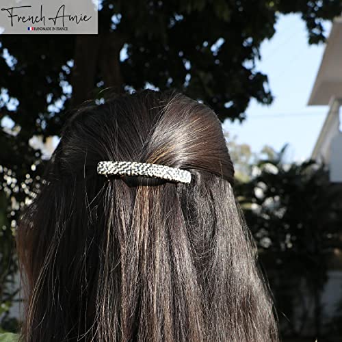 French Amie Small Opera 2 1/4 inch Celluloid Handmade Automatic Hair Clip Barrette - (Opera) - color: Opera