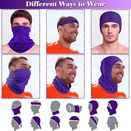 Geyoga 6 Pieces Summer UV Protection Cooling Neck Gaiter Face Clothing Neck Gaiter Mask Scarf Sunscreen Breathable Bandana - color: Delicate Colors