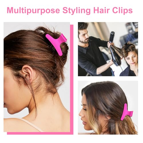 Ondder Black Hot Pink Butterfly Hair Claw Clips for Styling & Sectioning - Makeup Hair Accessories for Women & Girls - color: Black & Hot Pink