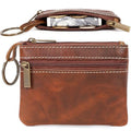 Coin Purse for Men,Coin Pouch for Men,Genuine Leather Mens Tray Purses Coin Purse Cash Change Wallet Key Holder Money Pouch (Cognac Brown) - color: Cognac Brown