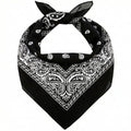 AURAE Bandana – 100% Cotton & Natural Fibers – Bandana Scarf with No Polyester – Soft, Durable & Machine Washable - color: Black