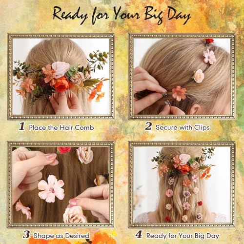 Boho Bridal Hair Vine Artificial Flower Bridal Headpiece Wedding Hair Accessories Long Vine Wedding Head Piece Accessories - style: Boho