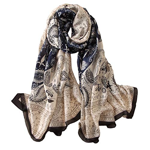 Silk Scarf Mulberry Silk Fashion Scarves Long Lightweight Shawl Wrap … - color: W16