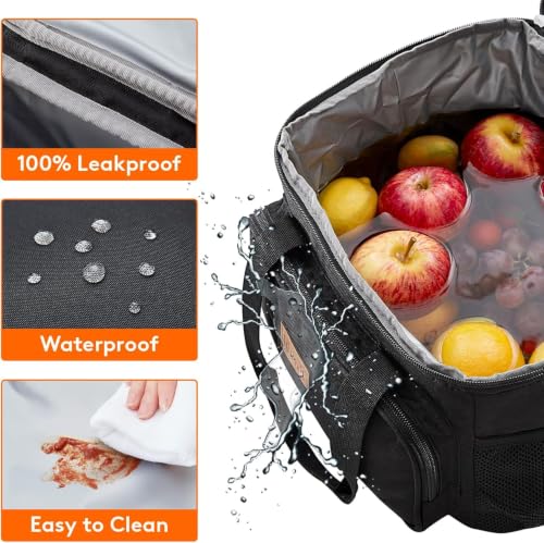 Lifewit Large Lunch Bag, Insulated Lunch Box, Soft Cooler Cooling Tote for Adult Men Women, Black 32-Can (20L) - color: Black, size: X-Large(20L)