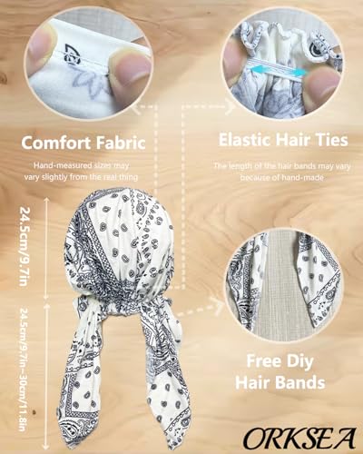 Chemo Headwear for Women Pre-Tied Head Scarf Headwraps Soft Turbans Cancer Hats Chemo Beanie Coverings Scarves - color: White Nuts