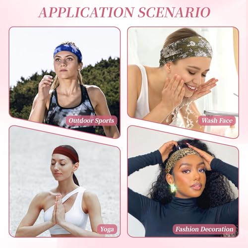 QIUTIMIY Headbands for Women Non Slip - 6 Pack Soft Stretchy Hair Bands for Women’s Hair – Fashion Sports Headbands for Yoga, Workout, Running, Gym, Daily Wear（Style 13） - color: Style 13