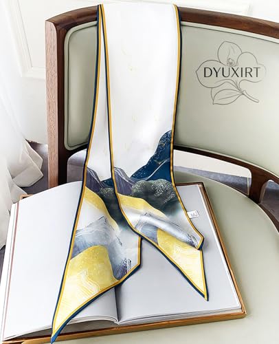 Head Scarf Purse Handle Neck Satin Hair Scarfs For Bag Lightweight Silky Long Thin Women's Fashion Scarves 59 * 5.9” - color: H17-underwater World(59*5.9inch)