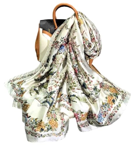 Acotavie Scarfs for Women Dressy Fashion Scarves Long Floral Pattern Scarf Lightweight Sunscreen Shawls - color: C030