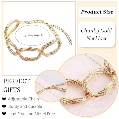 choice of all Chunky Gold Necklace Statement Necklace for Women Punk Chain Thick Gold Choker Jewelry Trendy Birthday Gifts - color: N1:chunky gold necklace