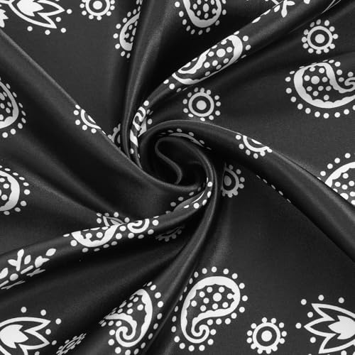QIUTIMIY 35"x35" Like Silk Head Scarf for Women Satin Feel Large Square Scarf for Hair Wrapping and Sleeping Fashion Bandana - color: (90cm)square Scarf 5