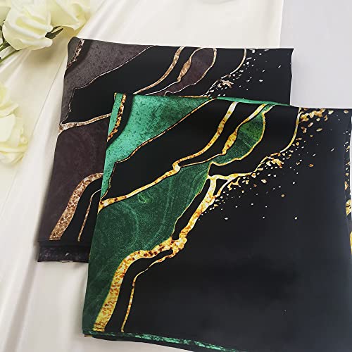 Julunar Silk Like Head Scarf for Women - Satin Large Hair Scarves - 35" Square Silk Hair Wrap for Sleeping with Gift Packed - color: A007-1 Coastline Green