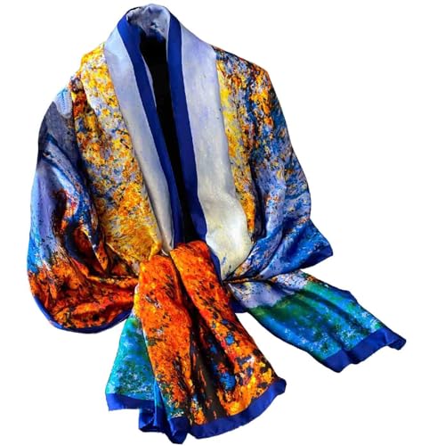 Acotavie Scarfs for Women Dressy Fashion Scarves Long Floral Pattern Scarf Lightweight Sunscreen Shawls - color: C028