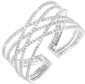 Rhinestone Bracelet for Women MultiLayer Crystal Cuff Bracelet Strand Layered Bracelet - color: Silver 2
