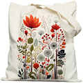 METALPHA Aesthetic Tote Bag for Women Girls - Resuable Double-Sided Printed Canvas Tote Bag with Snap Closure and Pocket - color: Richblooms