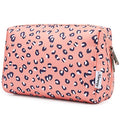 Narwey Cute Cheetah Makeup Bag Travel Cosmetic Bag Organizer Toiletry Bag Make Up Bags with Compartments for Women Girls (Large, Leopard) - color: Leopard, style: Large