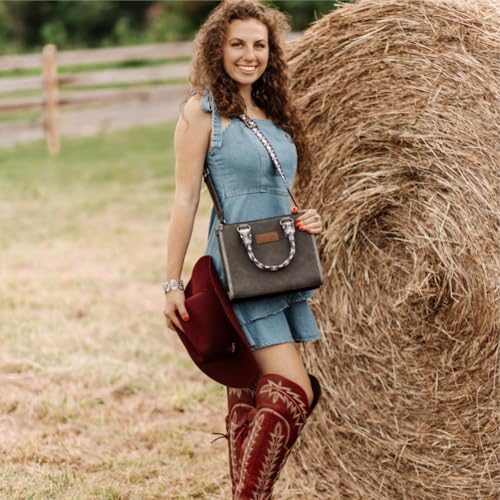 Montana West Wrangler Tote Bag for Women Aztec Western Retro Purse Top Handle Handbags - color: A-aztec-dark Black