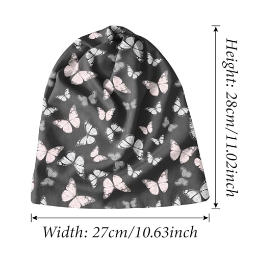 Chemo Caps Slouchy Beanie Hat Stretch Cancer Head Wraps Turban Sleep Headwear Scarf for Women Girls Men - color: I-3-butterfly
