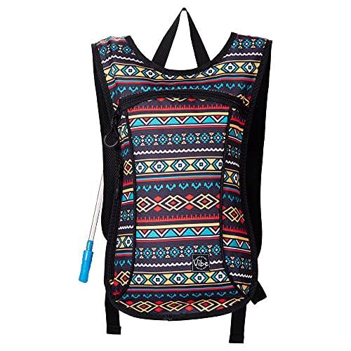 Vibe Festival Gear Rave Hydration Pack Backpack with 2L Water Bladder for Women Men – Festival Hydropack, Hydro Pack, Leak Proof, Lightweight – Teens, Party, Hiking, Running, Outdoor Sports - color: Tribal