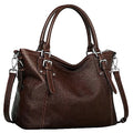 HESHE Genuine Leather Purses and Handbags for Women Tote Shoulder Bag Satchel Purse Top Handle Bags Hobo Crossbody Purse - color: Coffee, size: Large