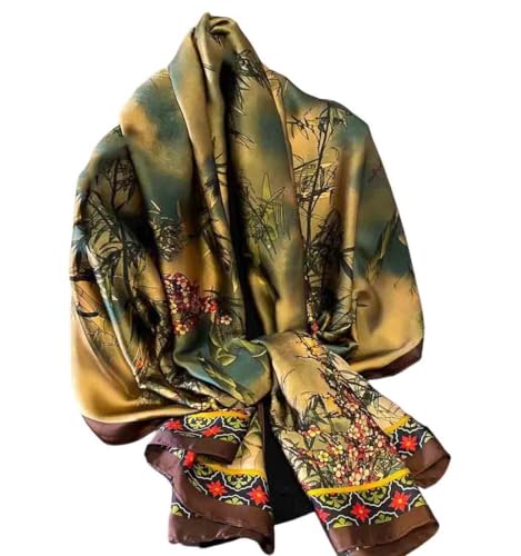 Acotavie Scarfs for Women Dressy Fashion Scarves Long Floral Pattern Scarf Lightweight Sunscreen Shawls - color: C018