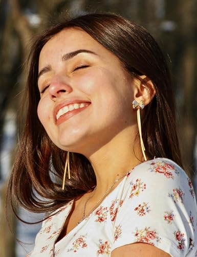 Long Dangle Earrings for Women – Elegant Dainty Tassel 18K Gold Plated Earrings for Womens in Prom Lightweight and Hypoallergenic Dangling Gold Earings for Women and Teens - color: Idylle Gold
