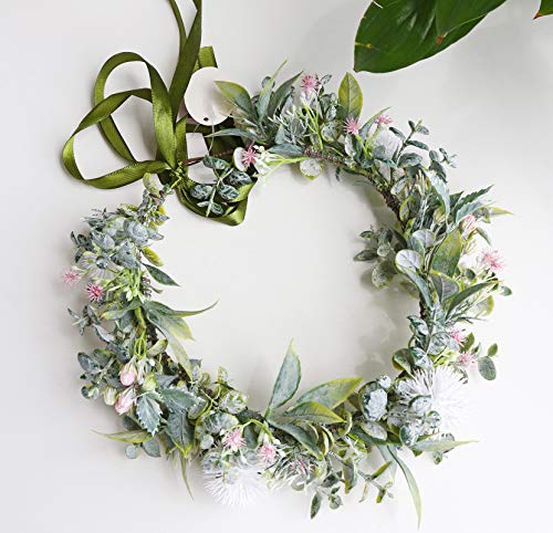 Vivivalue Boho Flower Headband Women Flower Crown Hair Wreath Floral Headpiece Halo with Ribbon Wedding Party White - color: 33