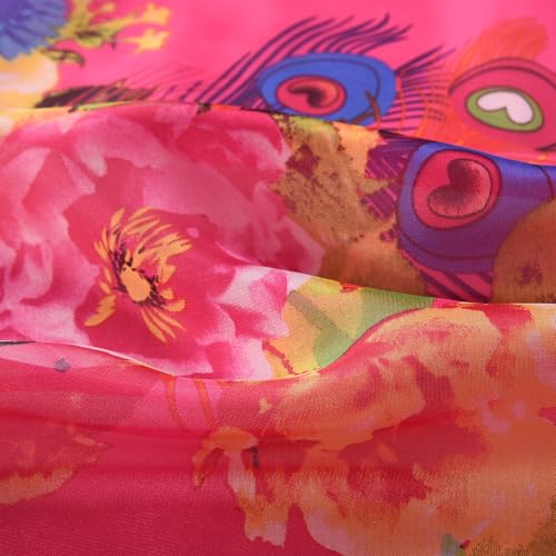 Womens Sexy Bohemian Floral Beach Cover Up Sarong Wrap Swimsuit Beachwear - color: A-rose