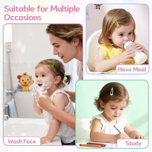 Snap Mini Hair Clips, 100PCS Premium Kids Barrettes Metal Non Slip Hair Bow Clips for Girls Toddler, 1.2 Inch 20 Colors
