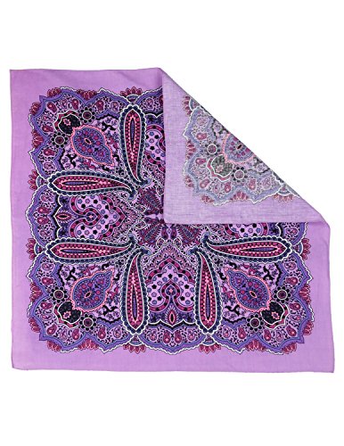 Sunshine Joy Paisley Hippie Bandana 22x22 Inches - color: Electric Purple