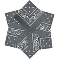 MDSTYLE 6 Pack 100% Cotton Bandanas 22” x 22" for Men & Women Paisley Handkerchief Headband Scarf Bandana - color: Grey
