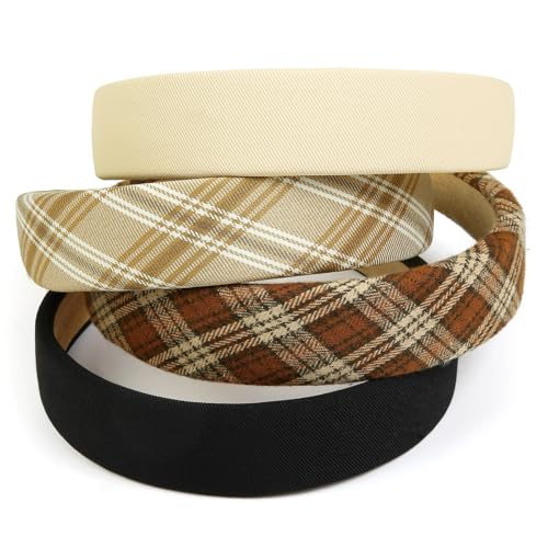 Huachi Headbands for Women Trendy Non Slip Headbands 1 inch Wide Cute Headband for Girls, Fall Head Bands Elastic Hair Bands Fashion Hair Accessories 4PCS - color: Fall Headband Set
