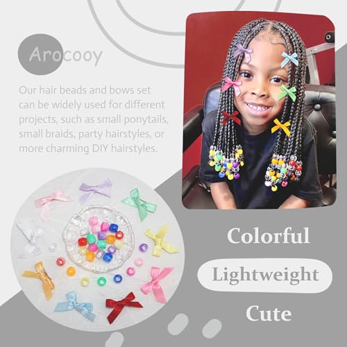 Hair Beads Multicolor Small Hair Bows Girls Hair Beads for Braids Cute Hair Accessories Dreadlock Decorations - color: Multicolor