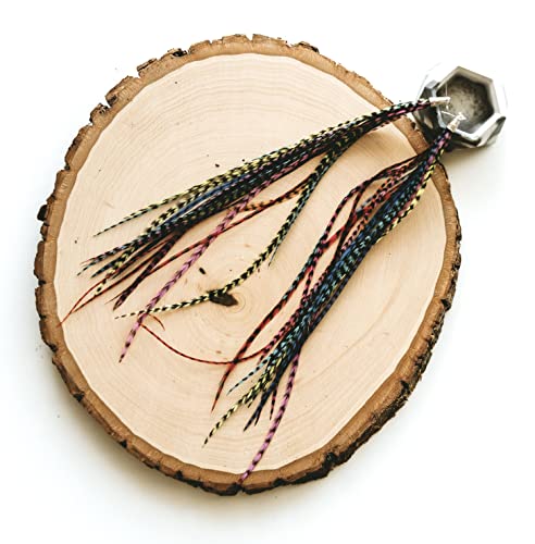 Feather Headz Bohemian handmade long lightweight feather dangle earrings for women - color: Rainbow