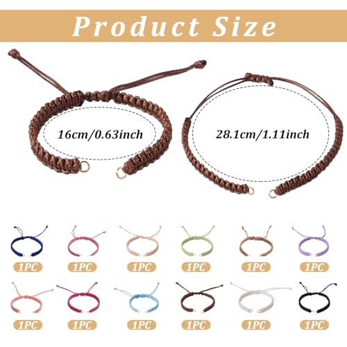 Adjustable Slider Bracelets Colorful Half Finished Bracelets Adjustable Beaded Bracelets DIY Friendship Bracelets for Women Jewelry Making Gifts Supplies - color: Mixed Colors