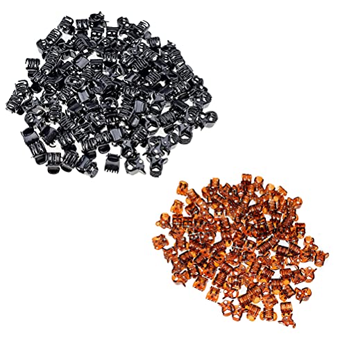 100pc/pack 1cm Hair Claws Clip for Women Girls Black & Brown & clear Plastic Mini Hairpin Hair Clip Clamp Hair Accessories Gifts (brown+black each 50pcs) - color: brown+black(each 50pcs)