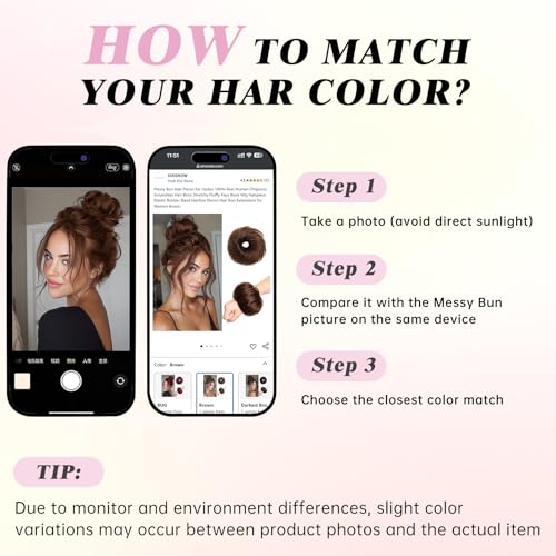 Messy Bun Hair Pieces for Updos 100% Real Human Chignons Scrunchies Hair Buns Stretchy Fluffy Faux Buns Wig Hairpiece Elastic Band Hairbun Donut Hair Bun Extensions for Women Chestnut Brown - color: Chestnut Brown