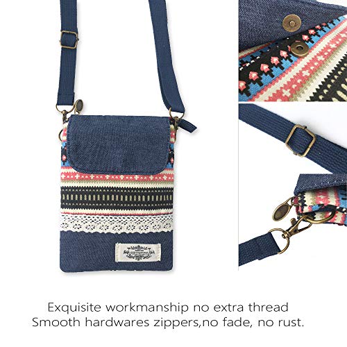 Roomy Cell Phone Purse Wallet Canvas Small Crossbody Purse Bags with Shoulder Strap For Women teen girlsl | Roomy - color: Q-red