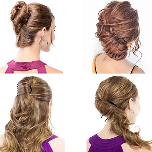 8 Piece Hair Side Combs U Hair Pins Hair Fork Clip Hair Stick for Updo Bun, U Shaped Teeth Hair Combs for Vintage Hairstyle Hair Accessories